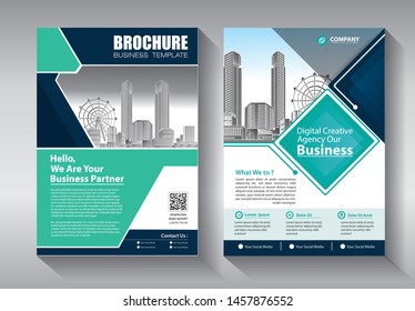 Business abstract vector template. Brochure design, cover modern layout, annual report, poster, flyer in A4 with colorful triangles, geometric shapes for tech, science, market with light background