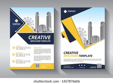 Abstrakte Vektorgrafik-Vorlage für Unternehmen. Broschüren-Design, modernes Layout, Geschäftsbericht, Poster, Flyer in A4 mit bunten Dreiecken, geometrische Formen für Technik, Wissenschaft, Markt mit hellem Hintergrund