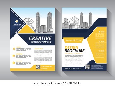 Business abstract vector template. Brochure design, cover modern layout, annual report, poster, flyer in A4 with colorful triangles, geometric shapes for tech, science, market with light background