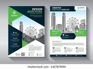 Business abstract vector template. Brochure design, cover modern layout, annual report, poster, flyer in A4 with colorful triangles, geometric shapes for tech, science, market with light background