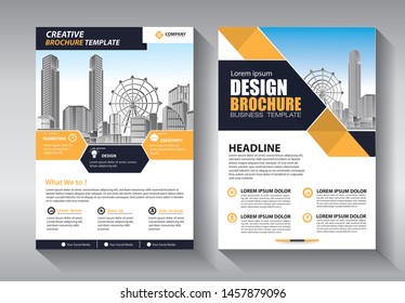 Business abstract vector template. Brochure design, cover modern layout, annual report, poster, flyer in A4 with colorful triangles, geometric shapes for tech, science, market with light background