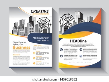 Business abstract vector template. Brochure design, cover modern layout, annual report, poster, flyer in A4 with colorful triangles, geometric shapes for tech, science, market with light background