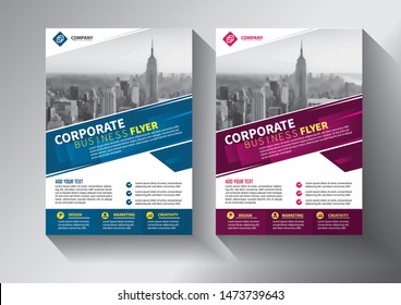 Business abstract vector template. Brochure design, cover modern layout, annual report, poster, flyer in A4 with colorful triangles, geometric shapes for tech, science, market with light background