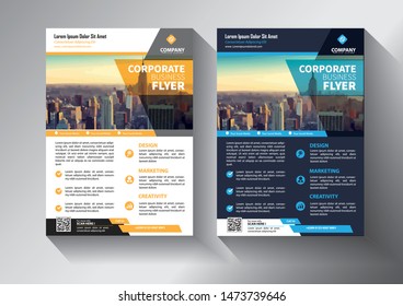 Business abstract vector template. Brochure design, cover modern layout, annual report, poster, flyer in A4 with colorful triangles, geometric shapes for tech, science, market with light background