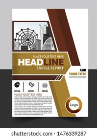 Business abstract vector template for Brochure, AnnualReport, Magazine, Poster, Corporate Presentation, Portfolio, Flyer, Market, infographic with yellow and black color size A4, Front and back.