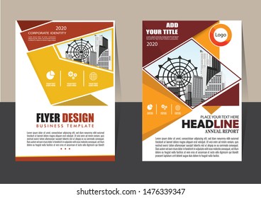 Business abstract vector template for Brochure, AnnualReport, Magazine, Poster, Corporate Presentation, Portfolio, Flyer, Market, infographic with yellow and black color size A4, Front and back.