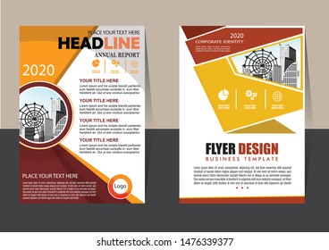 Business abstract vector template for Brochure, AnnualReport, Magazine, Poster, Corporate Presentation, Portfolio, Flyer, Market, infographic with yellow and black color size A4, Front and back.