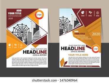 Business abstract vector template for Brochure, AnnualReport, Magazine, Poster, Corporate Presentation, Portfolio, Flyer, Market, infographic with yellow and black color size A4, Front and back.