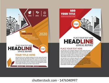 Business abstract vector template for Brochure, AnnualReport, Magazine, Poster, Corporate Presentation, Portfolio, Flyer, Market, infographic with yellow and black color size A4, Front and back.