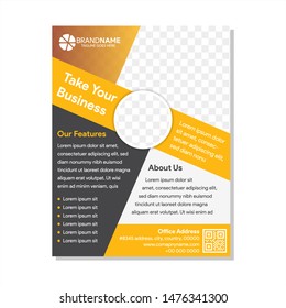 Business abstract vector template. Brochure design, cover modern layout, annual report, poster, flyer in A4 with colorful triangles, geometric shapes for tech, science, market with light background
