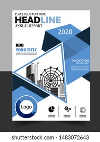 Business abstract vector template. Brochure design, cover modern layout, annual report, poster, flyer in A4 with colorful triangles, geometric shapes for tech, science, market with light background
