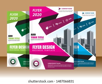 Business abstract vector template Brochure design cover modern layout annual report poster flyer in A4 with colorful triangles geometric shapes for tech science market with light background