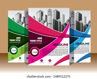 Business abstract vector template Brochure design cover modern layout annual report poster flyer in A4 with colorful triangles geometric shapes for tech science market with light background