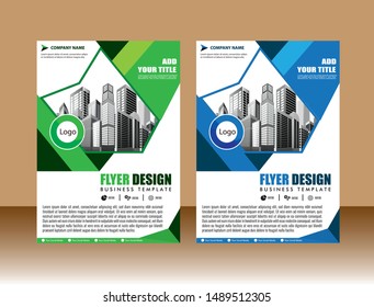 Business abstract vector template Brochure design cover modern layout annual report poster flyer in A4 with colorful triangles geometric shapes for tech science market with light background