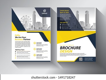 Business abstract vector template. Brochure design, cover modern layout, annual report, poster, flyer in A4 with colorful triangles, geometric shapes for tech, science, market with light background