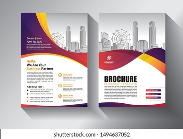 Business abstract vector template. Brochure design, cover modern layout, annual report, poster, flyer in A4 with colorful triangles, geometric shapes for tech, science, market with light background