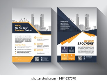 Business abstract vector template. Brochure design, cover modern layout, annual report, poster, flyer in A4 with colorful triangles, geometric shapes for tech, science, market with light background