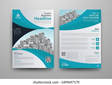 Business abstract vector template for Brochure, AnnualReport, Magazine infographic with blue and white color size A4, Front and back. Vector