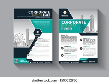 Business abstract vector template. Brochure design, cover modern layout, annual report, poster, flyer in A4 with colorful triangles, geometric shapes for tech, science, market with light background