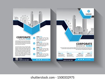 Business abstract vector template. Brochure design, cover modern layout, annual report, poster, flyer in A4 with colorful triangles, geometric shapes for tech, science, market with light background