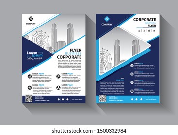 Business abstract vector template. Brochure design, cover modern layout, annual report, poster, flyer in A4 with colorful triangles, geometric shapes for tech, science, market with light background