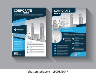 Business abstract vector template. Brochure design, cover modern layout, annual report, poster, flyer in A4 with colorful triangles, geometric shapes for tech, science, market with light background