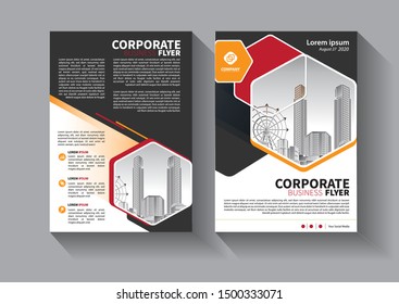 Business abstract vector template. Brochure design, cover modern layout, annual report, poster, flyer in A4 with colorful triangles, geometric shapes for tech, science, market with light background