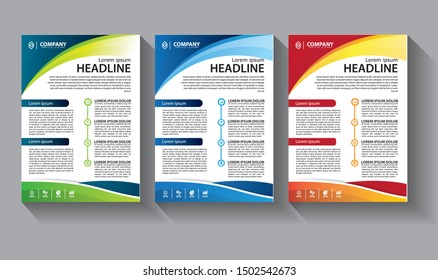 Business abstract vector template. Brochure design, cover modern layout, annual report, poster, flyer in A4 with colorful triangles, geometric shapes for tech, science, market with light background