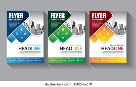 Business abstract vector template. Brochure design, cover modern layout, annual report, poster, flyer in A4 with colorful triangles, geometric shapes for tech, science, market with light background