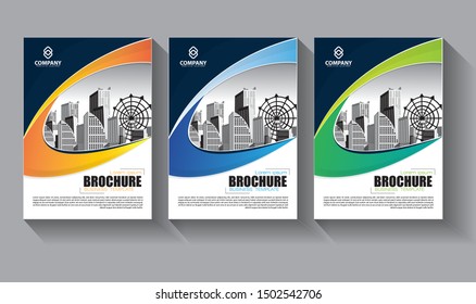 Business abstract vector template. Brochure design, cover modern layout, annual report, poster, flyer in A4 with colorful triangles, geometric shapes for tech, science, market with light background