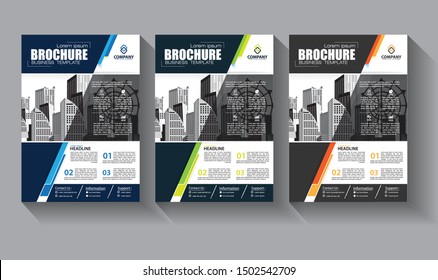 Business abstract vector template. Brochure design, cover modern layout, annual report, poster, flyer in A4 with colorful triangles, geometric shapes for tech, science, market with light background