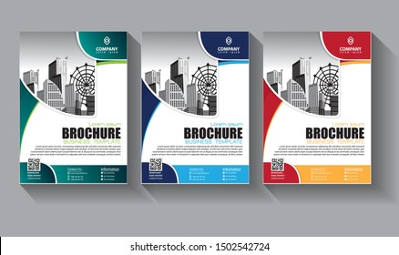 Business abstract vector template. Brochure design, cover modern layout, annual report, poster, flyer in A4 with colorful triangles, geometric shapes for tech, science, market with light background