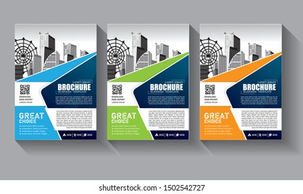 Business abstract vector template. Brochure design, cover modern layout, annual report, poster, flyer in A4 with colorful triangles, geometric shapes for tech, science, market with light background