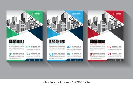 Business abstract vector template. Brochure design, cover modern layout, annual report, poster, flyer in A4 with colorful triangles, geometric shapes for tech, science, market with light background