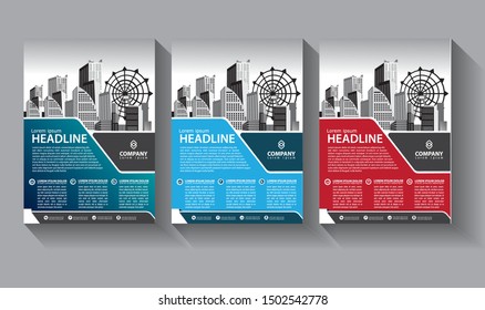Business abstract vector template. Brochure design, cover modern layout, annual report, poster, flyer in A4 with colorful triangles, geometric shapes for tech, science, market with light background