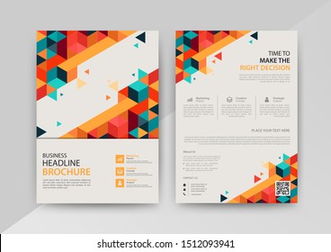 Business abstract vector template for Brochure, AnnualReport, Magazine, Poster, Corporate Presentation, Portfolio, Flyer, infographic full color size A4, Front and back. Vector