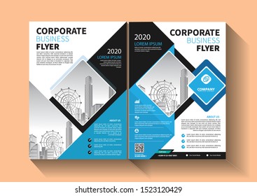 Business abstract vector template. Brochure design, cover modern layout, annual report, poster, flyer in A4 with colorful triangles, geometric shapes for tech, science, market with light background