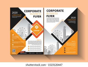 Business abstract vector template. Brochure design, cover modern layout, annual report, poster, flyer in A4 with colorful triangles, geometric shapes for tech, science, market with light background