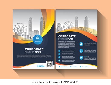 Business abstract vector template. Brochure design, cover modern layout, annual report, poster, flyer in A4 with colorful triangles, geometric shapes for tech, science, market with light background