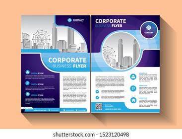 Business abstract vector template. Brochure design, cover modern layout, annual report, poster, flyer in A4 with colorful triangles, geometric shapes for tech, science, market with light background