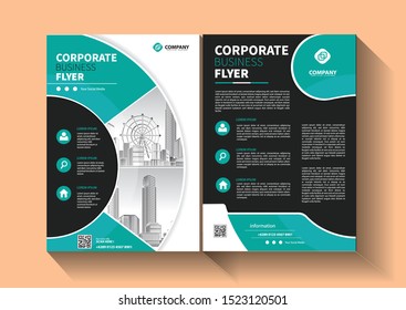 Business abstract vector template. Brochure design, cover modern layout, annual report, poster, flyer in A4 with colorful triangles, geometric shapes for tech, science, market with light background