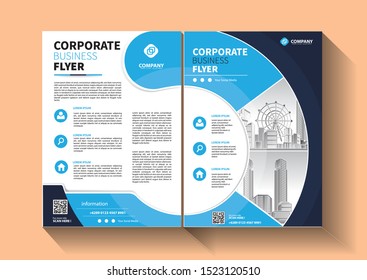 Business abstract vector template. Brochure design, cover modern layout, annual report, poster, flyer in A4 with colorful triangles, geometric shapes for tech, science, market with light background