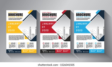 Business abstract vector template. Brochure design, cover modern layout, annual report, poster, flyer in A4 with colorful triangles, geometric shapes for tech, science, market with light background