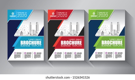 Business abstract vector template. Brochure design, cover modern layout, annual report, poster, flyer in A4 with colorful triangles, geometric shapes for tech, science, market with light background