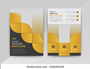 Business abstract vector template for Brochure, Front and back.