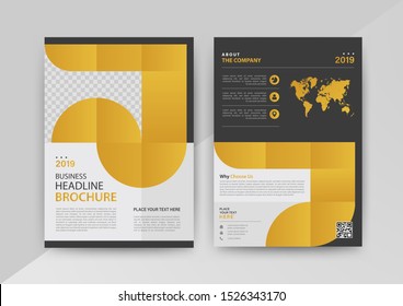 Business abstract vector template for Brochure Front and back.