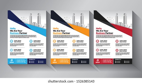 Business abstract vector template. Brochure design, cover modern layout, annual report, poster, flyer in A4 with colorful triangles, geometric shapes for tech, science, market with light background