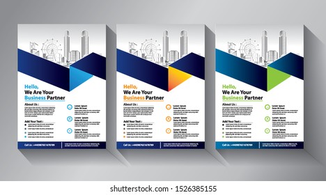Business abstract vector template. Brochure design, cover modern layout, annual report, poster, flyer in A4 with colorful triangles, geometric shapes for tech, science, market with light background