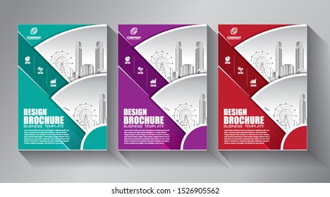 Business abstract vector template. Brochure design, cover modern layout, annual report, poster, flyer in A4 with colorful triangles, geometric shapes for tech, science, market with light background