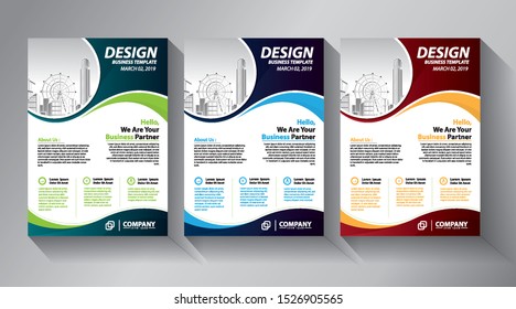 Business abstract vector template. Brochure design, cover modern layout, annual report, poster, flyer in A4 with colorful triangles, geometric shapes for tech, science, market with light background